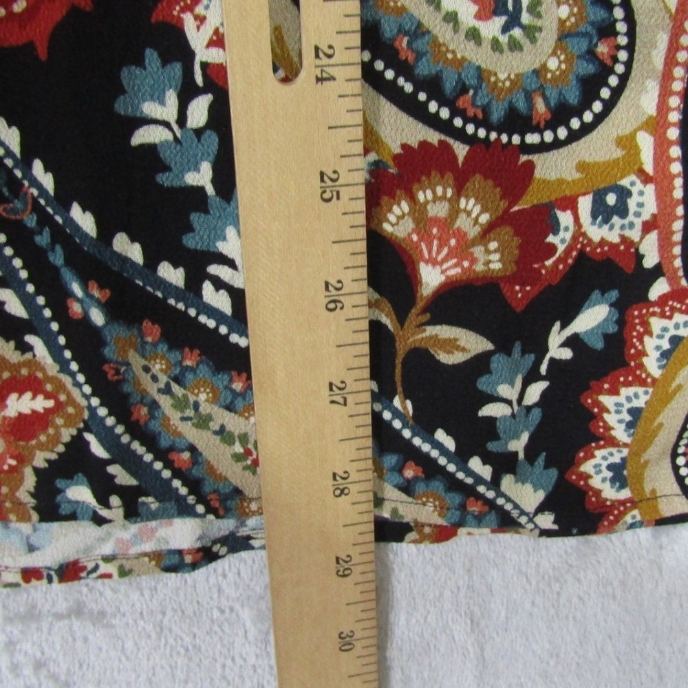 Soft Surroundings Paisley Blouse Womens‎ Large Black Boho 3/4 Sleeve Excellent - Picture 10 of 11